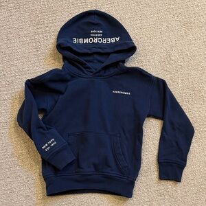Abercrombie & Fitch Kids Navy Pullover Hoodie with White Logo